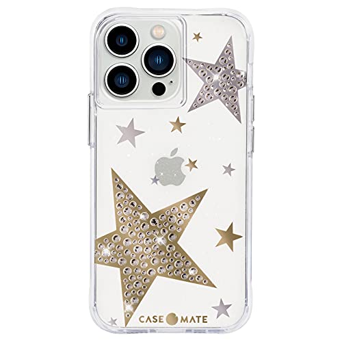 Case-Mate - Sheer Superstar - Case for iPhone 13 Pro - Rhinestone Stars - 10 ft Drop Protection - 6.1 Inch