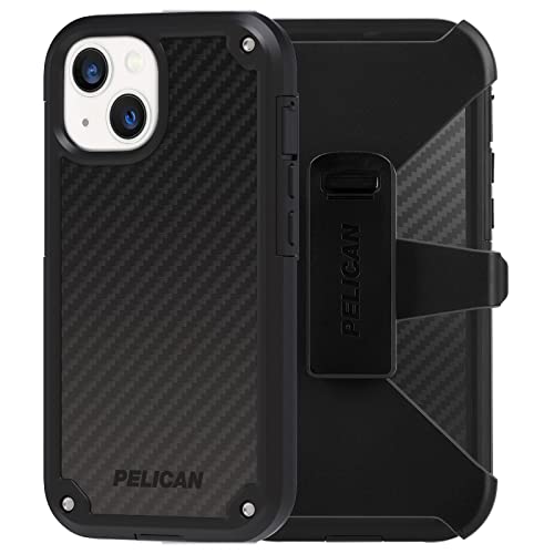 Pelican - Shield Series Kevlar Case for iPhone 13 6.1 Inch - Heavy Duty Protection W/Included Belt Clip Holster