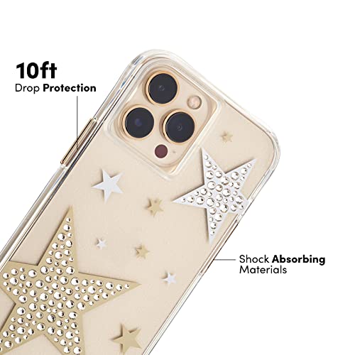 Case-Mate - Sheer Superstar - Case for iPhone 13 Pro - Rhinestone Stars - 10 ft Drop Protection - 6.1 Inch