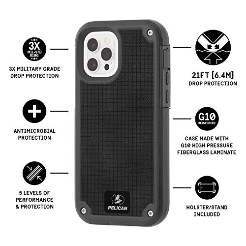 Pelican - Shield Series - G10 Case for iPhone 12 and iPhone 12 Pro (5G) - 21 ft Drop Protection - 6.1 inch