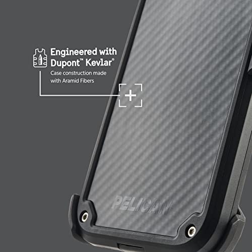 Pelican - Shield Series - Kevlar Case for iPhone 13 Pro - Heavy Duty Protection W/Included Belt Clip Holster - 21 ft Drop Protection - 6.1 Inch - Kevlar