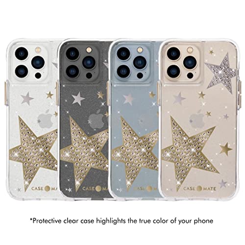 Case-Mate - Sheer Superstar - Case for iPhone 13 Pro - Rhinestone Stars - 10 ft Drop Protection - 6.1 Inch