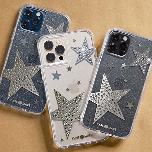 Case-Mate - Sheer Superstar - Case for iPhone 13 Pro - Rhinestone Stars - 10 ft Drop Protection - 6.1 Inch