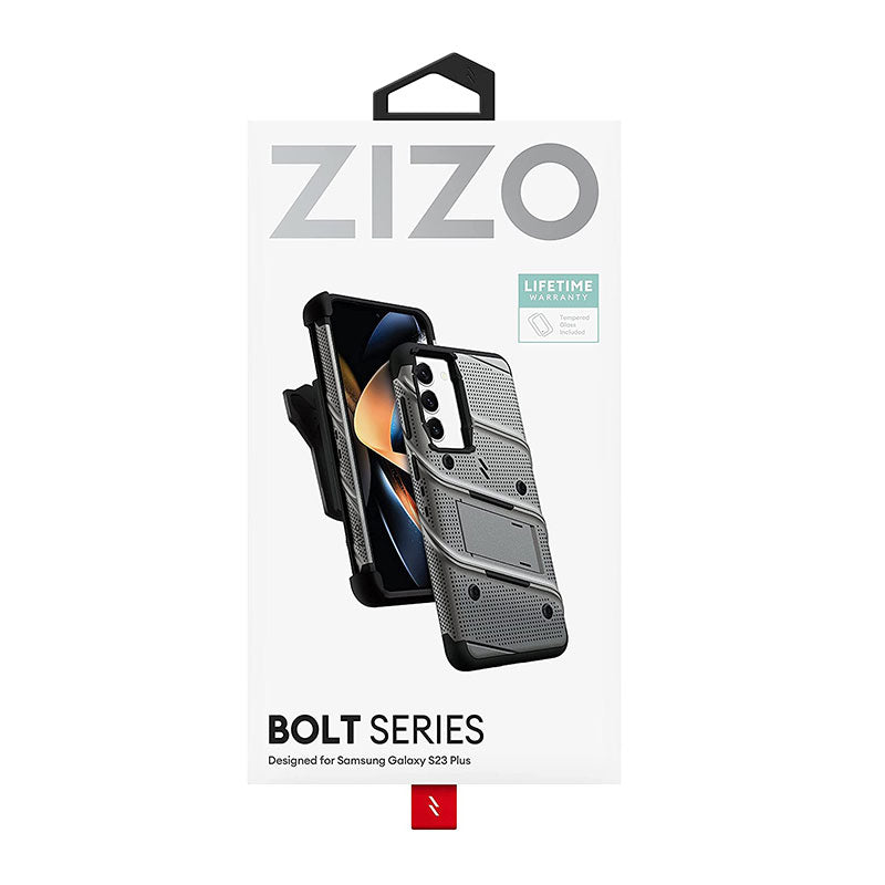 ZIZO Bolt Bundle for Galaxy S23 Plus Case with Screen Protector Kickstand Holster Lanyard