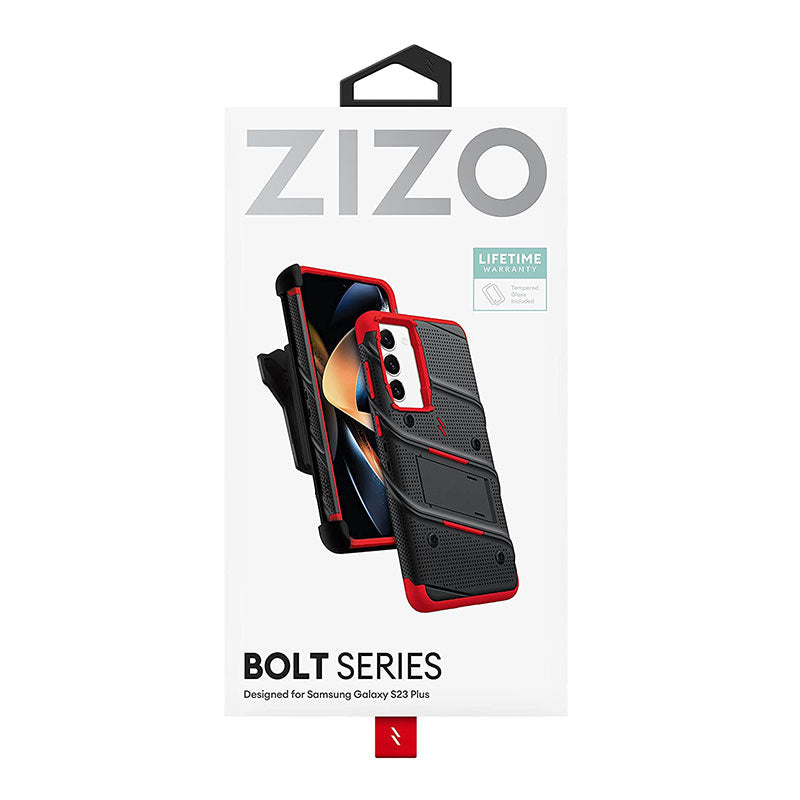 ZIZO Bolt Bundle for Galaxy S23 Plus Case with Screen Protector Kickstand Holster Lanyard